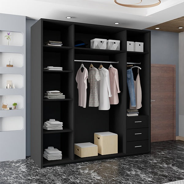 ETNA BLACK WARDROBE 150cm/200cm