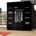 LONDON 4 DOOR BLACK WARDROBE