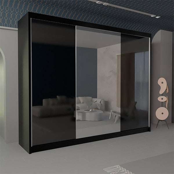 VIKAS WHITE HIGH GLOSS WARDROBE 120cm/150cm/200cm/250cm