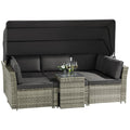 California Rattan Daybed with Canopy