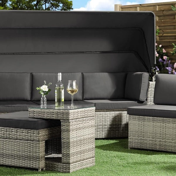 California Rattan Daybed with Canopy
