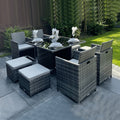 San Fernando Rattan Cube Garden Chair and Table Dining Set