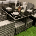 San Fernando Rattan Cube Garden Chair and Table Dining Set