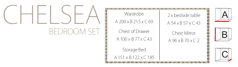 GOLDEN CHELSEA BEDROOM SET