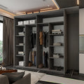 CHELSEA GREY WARDROBE BLACK STRIP 150cm/203cm