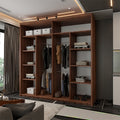 CHELSEA WALNUT WARDROBE BLACK STRIP 150cm/203cm