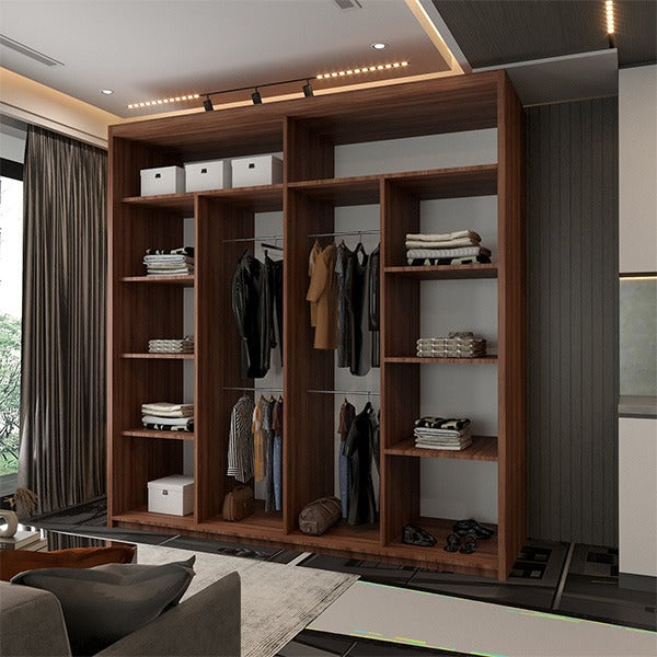 CHELSEA WALNUT WARDROBE BLACK STRIP 150cm/203cm