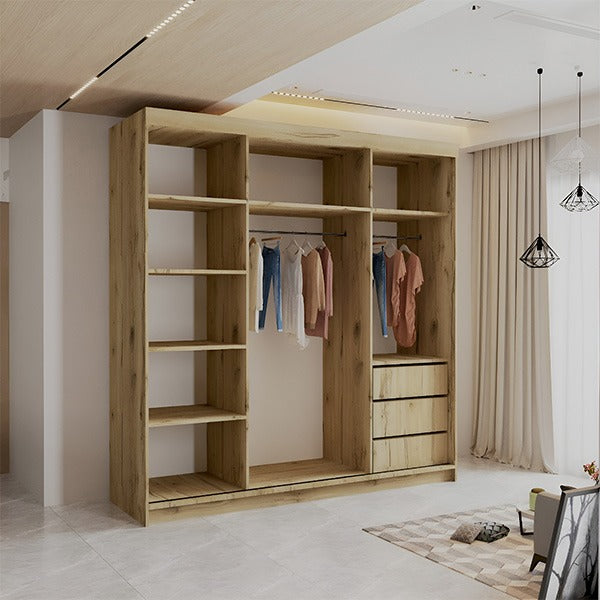 LATVIA VOTAN OAK SLIDING WARDROBE 200/250cm