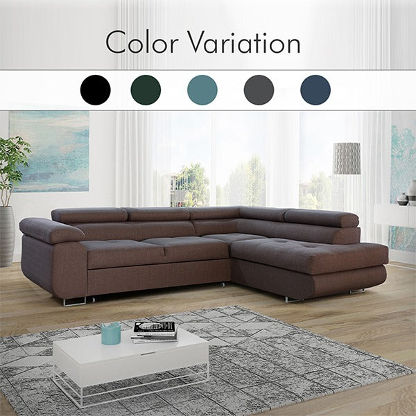 LIDO Brown Corner Sofa Bed