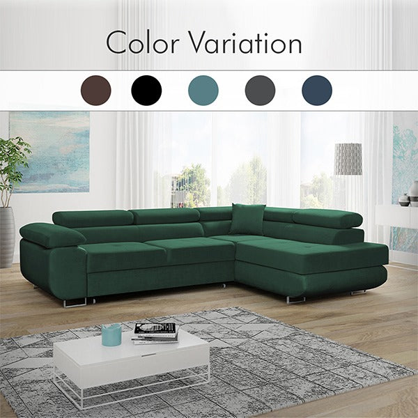 LIDO Green Corner Sofa Bed