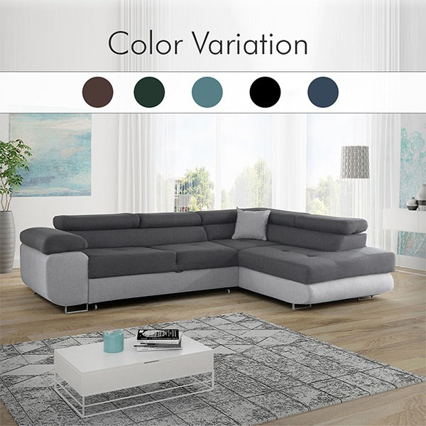 LIDO GREY CORNER SOFA BED