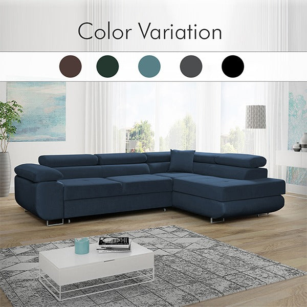 LIDO Blue Corner Sofa Bed