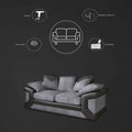 DINO BLACK/GREY SOFA SET