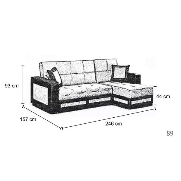 TINA CORNER SOFA BED BROWN