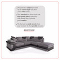 Dino Corner Sofa Black/Grey