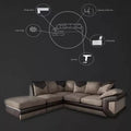 Dino Corner Sofa Beige/Brown