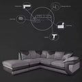 Dino Corner Sofa Black/Grey