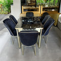 Moscow Black and Gold Table with Chairs