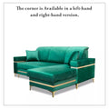 FLORENCE BLUE GOLD CORNER SOFA BED