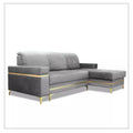 FLORENCE BLUE GOLD CORNER SOFA BED