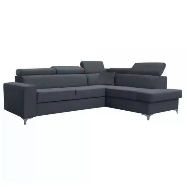 GLOSS CORNER SOFA BED GREY
