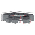 Garden Vida Belgrave 9 Seater Rattan Set Grey