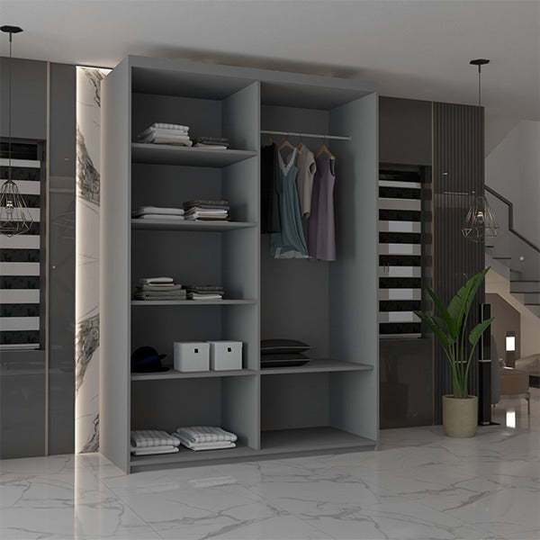 CHICAGO GREY WARDROBE 250cm