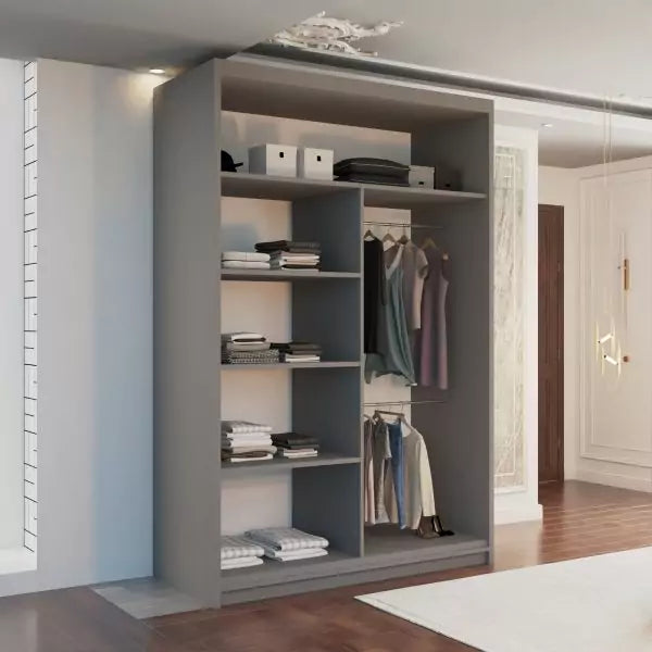 VISION GREY WARDROBE 120cm/150cm/180cm/203cm