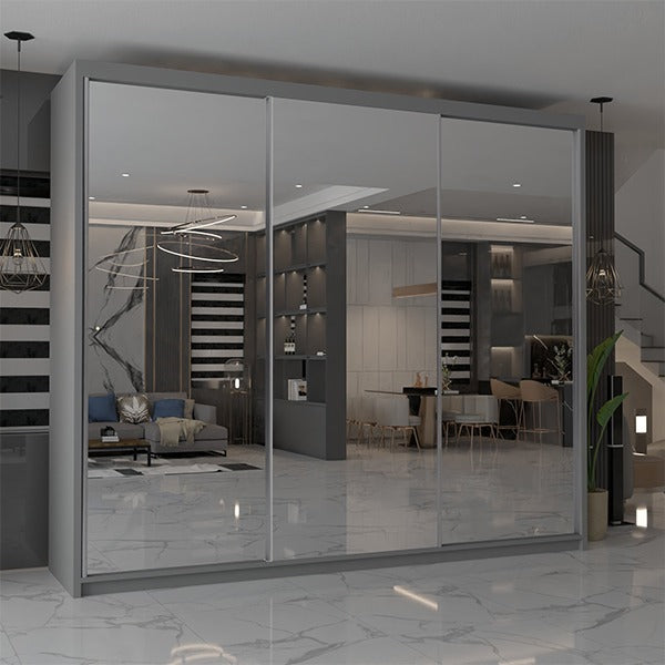 CHICAGO GREY WARDROBE 250cm