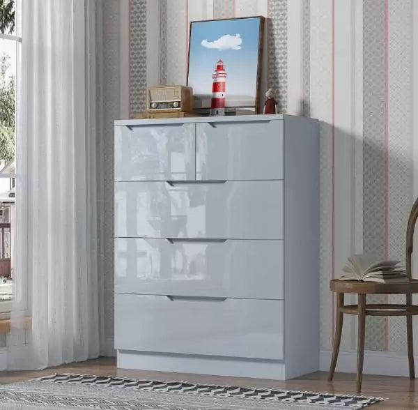 Modern High Gloss Cabinet with 5 Drawers