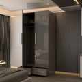 Lugano 2 Door 90cm High Glass Wardrobe