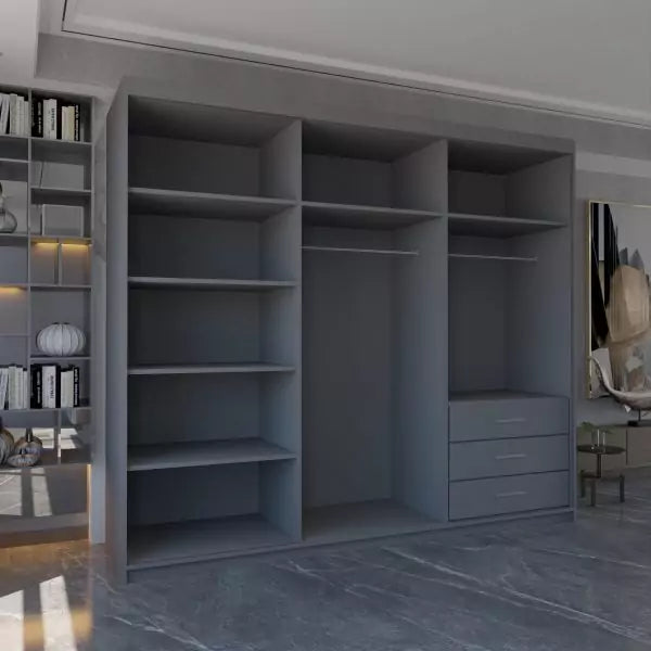 MIAMI GREY WARDROBE 250cm