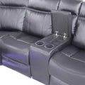 Recliner Corner Sofa Grey With Led Lights