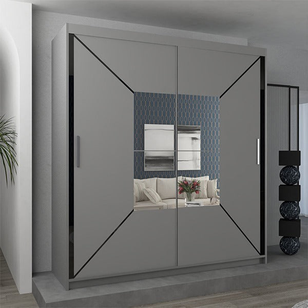 NICOLE GREY WARDROBE 120cm/150cm/180cm/203cm