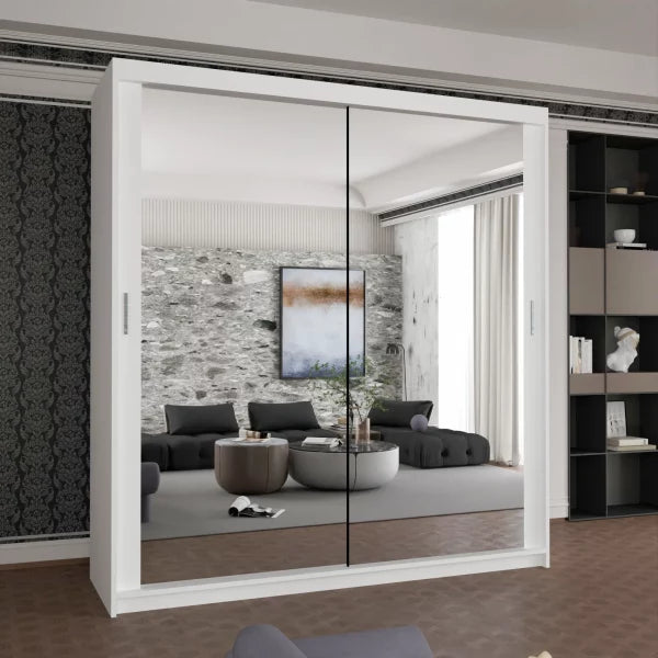 HOUSTON GREY SLIDING WARDROBE 100cm/120cm/150cm/180cm/203cm