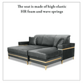 FLORENCE BLACK GOLD CORNER SOFA BED