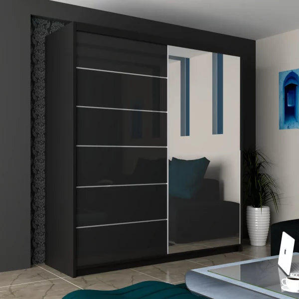 INFINITY GREY WARDROBE 150cm/180cm/200cm