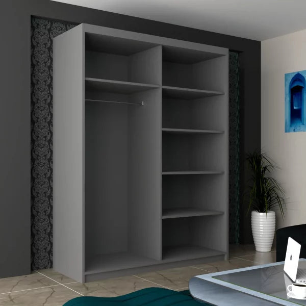 INFINITY GREY WARDROBE 150cm/180cm/200cm