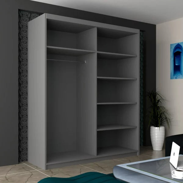 INFINITY GREY WARDROBE 150cm/180cm/200cm