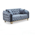 Lux Grey Chesterfield Sofa Set