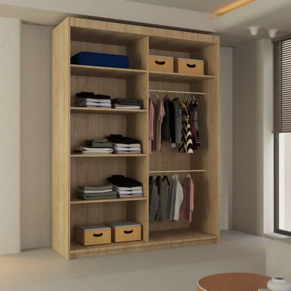 LISBON SLIDING DOOR WARDROBE OAK 120cm/150cm/180cm/203cm