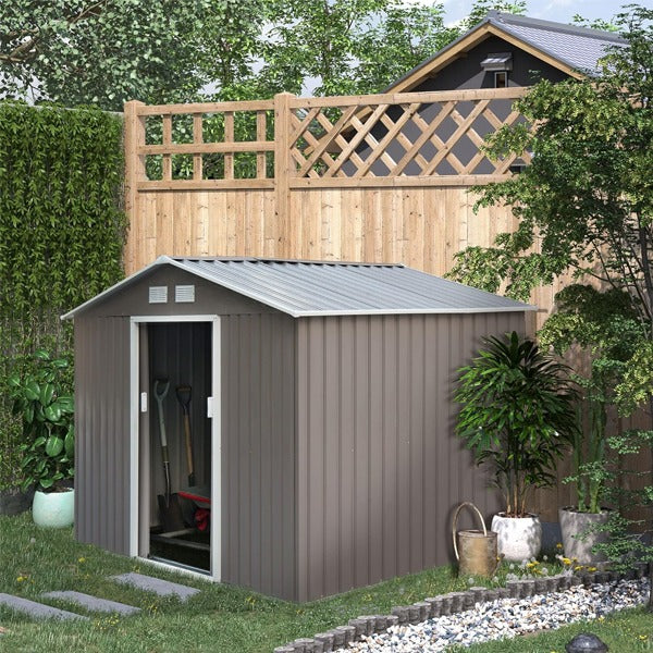 Large or XL Metal Garden Shed Grey