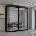 Serbia Grey Sliding Wardrobe 150cm/200cm