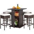 4-Seater Outdoor Rattan Wicker Bar Set Table