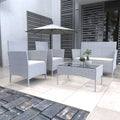 4-Seater Rattan Garden Furniture Set