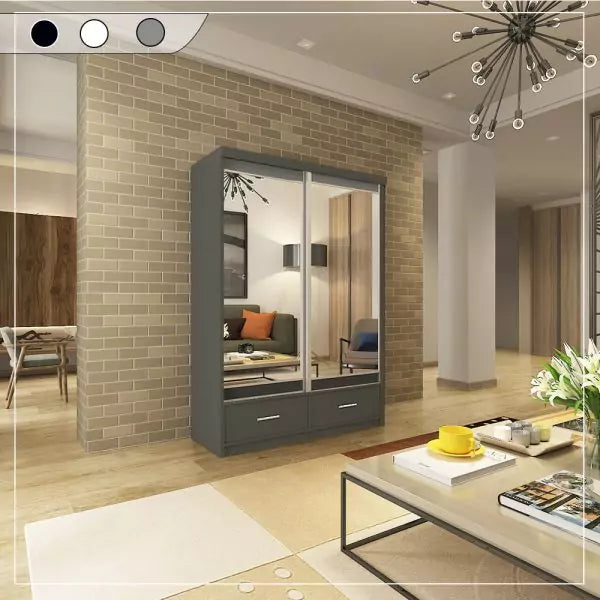 MAYFAIR GREY WARDROBE 150CM