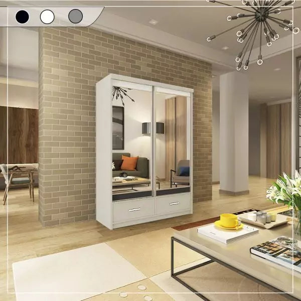 MAYFAIR WHITE WARDROBE 150CM