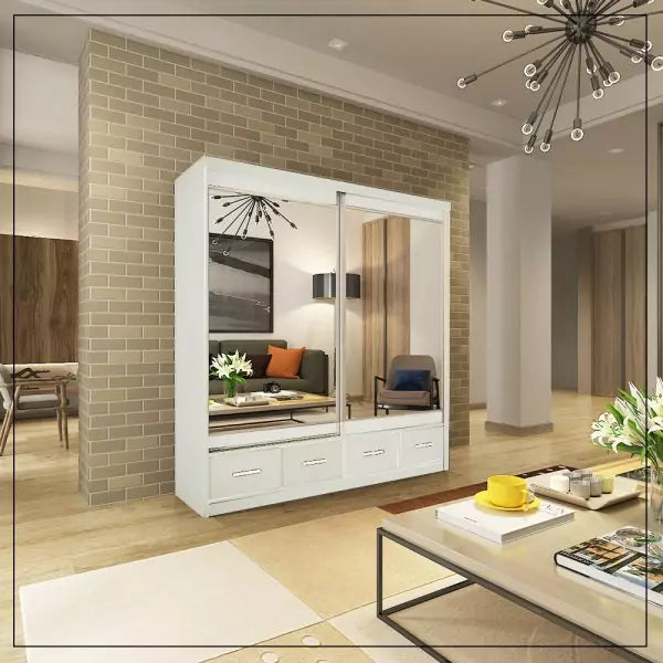 MAYFAIR WHITE WARDROBE 200CM