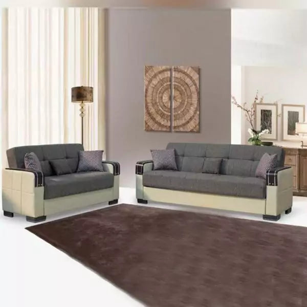MALTA GREY 2 SEATER SOFA BED