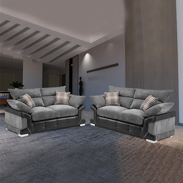 MARYLAND 3+2 SOFA SET BLACK/GREY